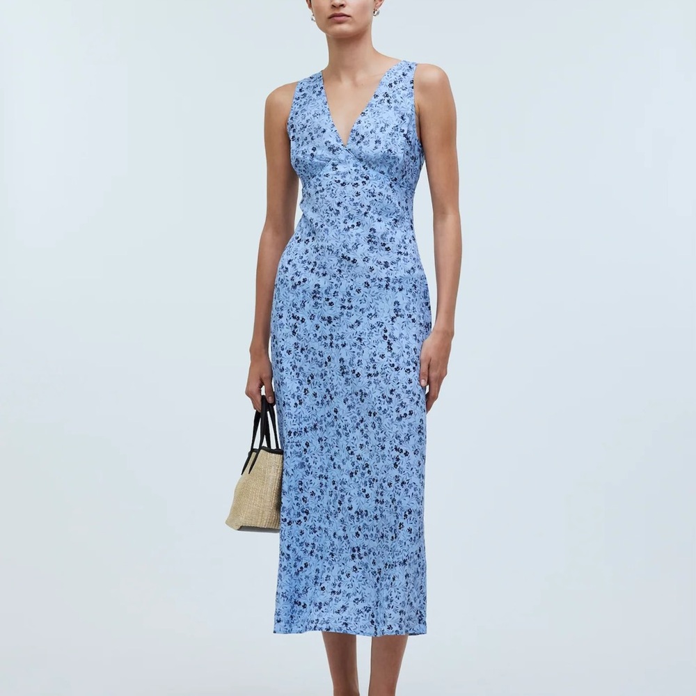 Madewell Blue Floral Midi Dress